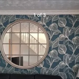 Large round wooden mirror - Image 2