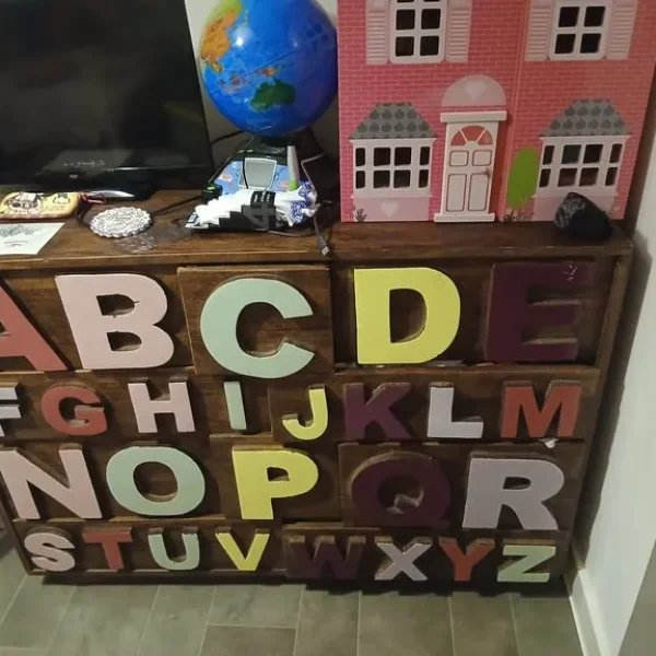 Kids ABC solid wooden unit with deep draws