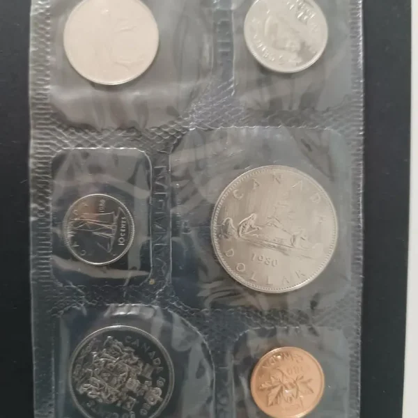 1980 Canada Prooflike RCM Set (6 Coins UNC.)