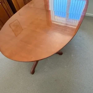 Oval dining table - Mahogany with hidden insert - Image 2