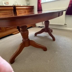 Oval dining table - Mahogany with hidden insert - Image 3