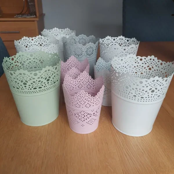 Metal plant pots, small and large