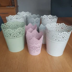 Metal plant pots, small and large