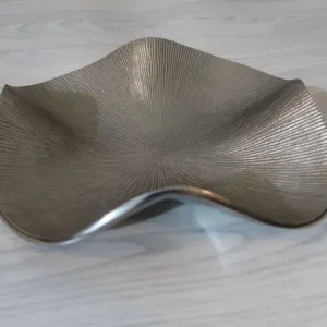 Silver Manta Ray Metal Bowl with Flowing Curves - Image 3