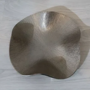 Silver Manta Ray Metal Bowl with Flowing Curves