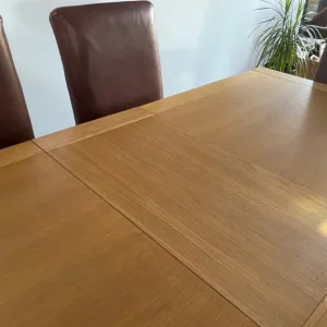 Dining table and 6 real leather dining chairs - Image 4