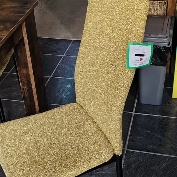 4 x Musdard cloth dining chairs