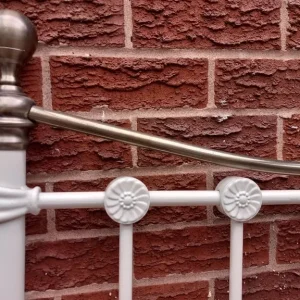 3FT WROUGHT IRON CREAM HEADBOARD - Image 3