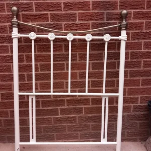 3FT WROUGHT IRON CREAM HEADBOARD