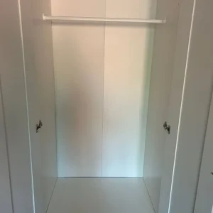 3 door white wardrobe with mirror - Image 2