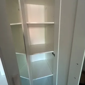3 door white wardrobe with mirror - Image 3