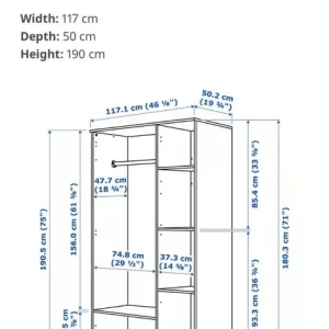 3 door white wardrobe with mirror - Image 6