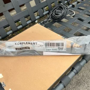 IKEA KOMPLEMENT WHITE PULL OUT MULTI USE HANGER CLOTHES HOOKS + BASKET RAIL - Image 3