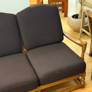 Brown Fabric Sofa - Image 3