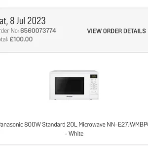 Panasonic microwave 20L 800W