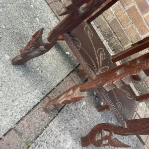 Indian antique carved small table - Image 3