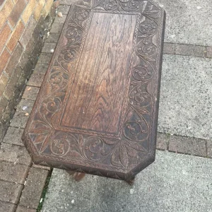 Indian antique carved small table - Image 4