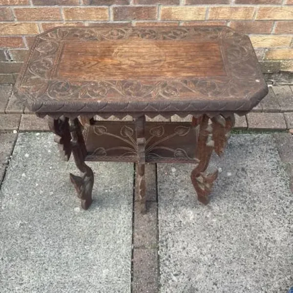Indian antique carved small table