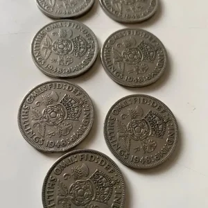 1948 Florin and 2 Shilling Vintage Coins - King George V - Image 2