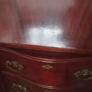 Antique Mahogany Writing Bureau with Bow Front and Shelves - Image 7