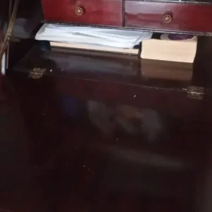 Antique Mahogany Writing Bureau with Bow Front and Shelves