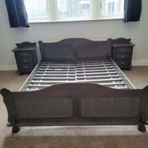 Polish oak king bed frame