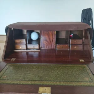 Antique Wooden Drop-Front Writing Desk - Image 2