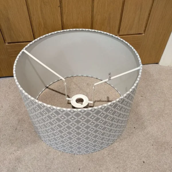 Grey and white pattern lampshade