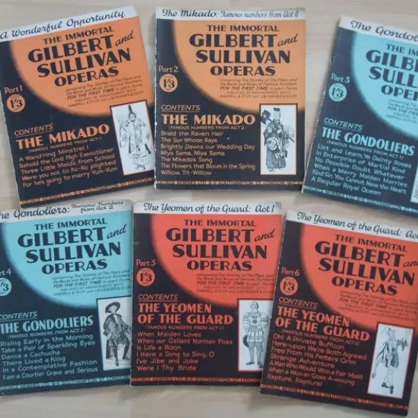 Gilbert & Sullivan Operas: Mikado, Gondoliers, Yeoman – 6 Volumes