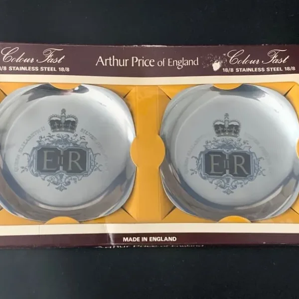 Vintage Stainless Steel Scatter Trays – 1977 Silver Jubilee Edition