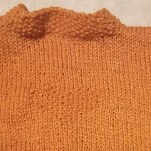 Handknitted Girls Cardigan Gold/Mustard 6-9 mths Chest 21 - Image 2