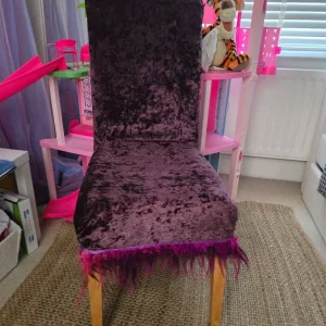 Upholstered purple dining chair - Image 2