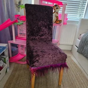 Upholstered purple dining chair