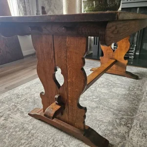 Antique solid oak refectory table - Image 4