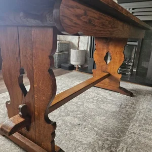 Antique solid oak refectory table - Image 5