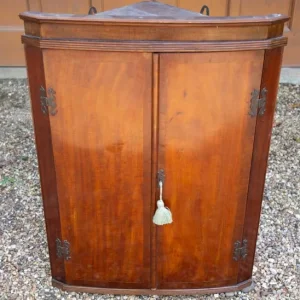 Antique wall mounted shelf unit. Dark wood. 3 shelves. 1800s - Image 2