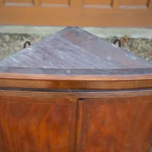 Antique wall mounted shelf unit. Dark wood. 3 shelves. 1800s - Image 3