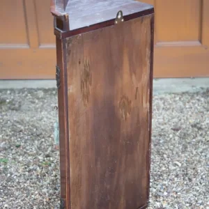 Antique wall mounted shelf unit. Dark wood. 3 shelves. 1800s - Image 7