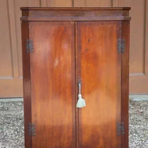 Antique wall mounted shelf unit. Dark wood. 3 shelves. 1800s