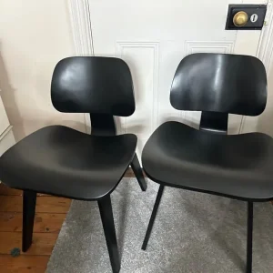 Bent plywood Eames-style dining chairs - Image 3