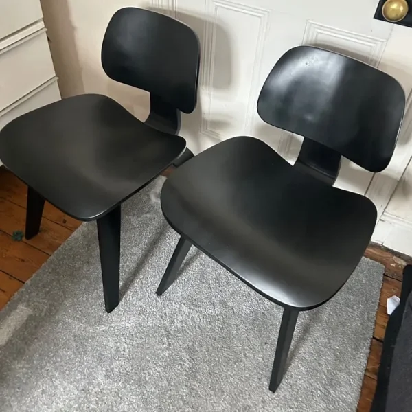 Bent plywood Eames-style dining chairs