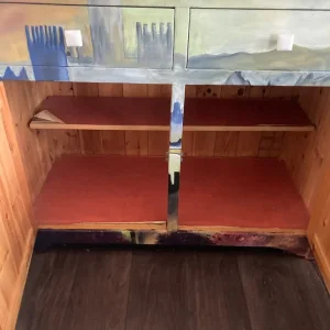 Vintage Pine Dresser with Gothic Painted Details - Image 7