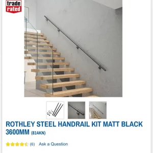 Rothley handrail kit Matt back 3.6m - Image 2