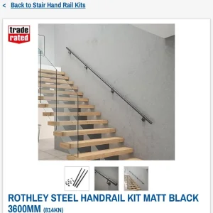 Rothley handrail kit Matt back 3.6m - Image 3