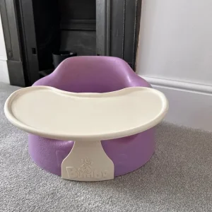 Bumbo chair and tray in lilac colour
