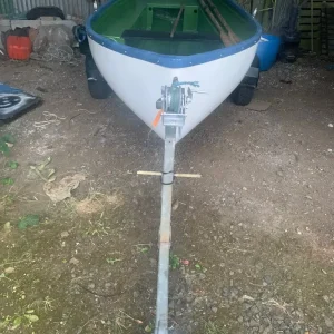 12 ft fibreglass boat oars and galvanised trailer - Image 2