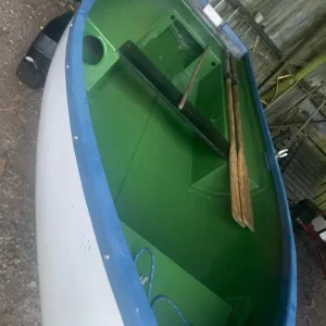 12 ft fibreglass boat oars and galvanised trailer - Image 4