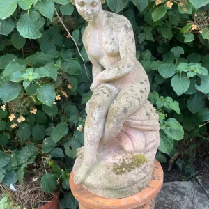 Terracotta garden figure on stand - Image 4