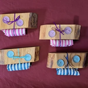 Oak tea light holders