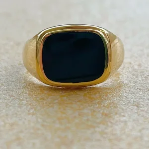 Solid Gold Men’s Signet Ring – Black Onyx – As New - Image 3